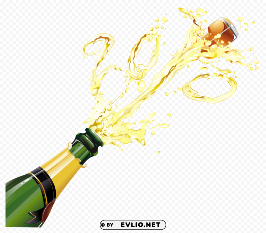 champagne popping Isolated Artwork on Clear Transparent PNG