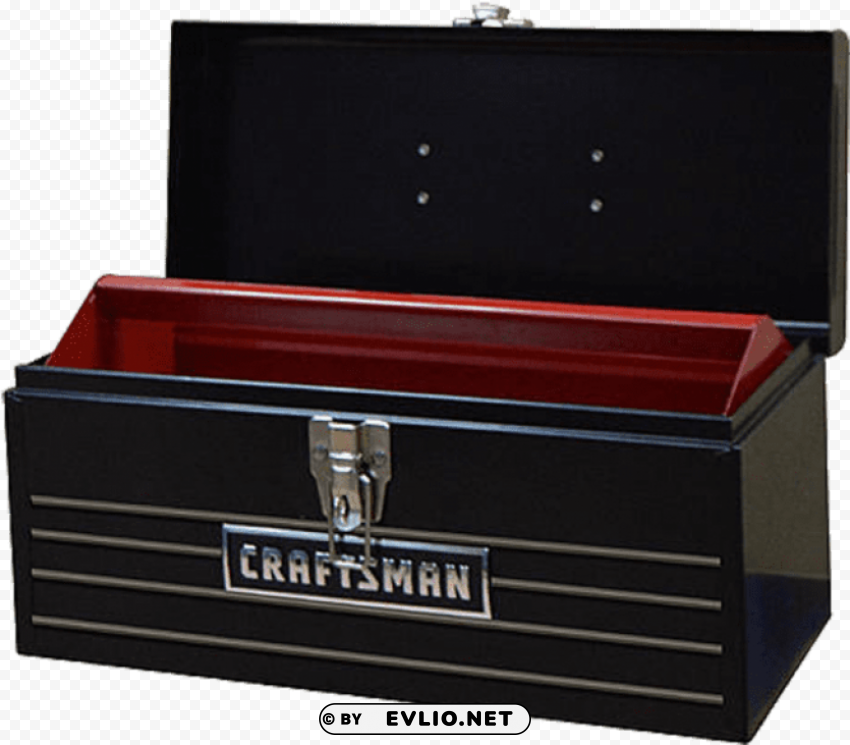 craftsman 16 metal hand box black Transparent Background Isolated PNG Art