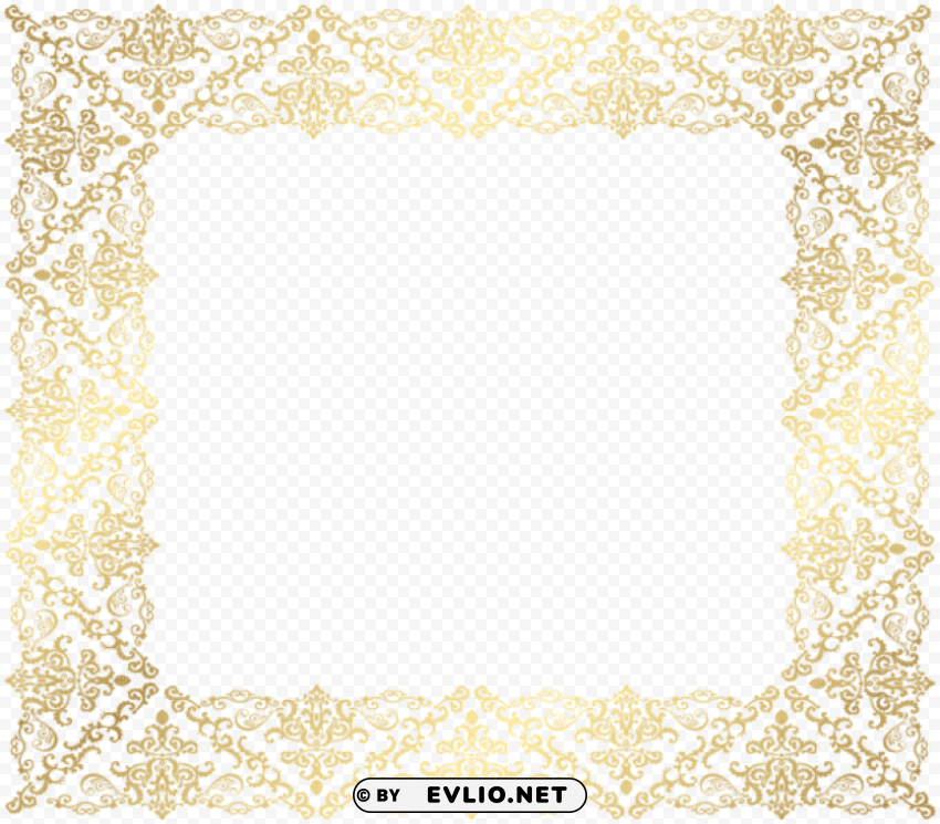 frame border decorative gold PNG pictures with no background