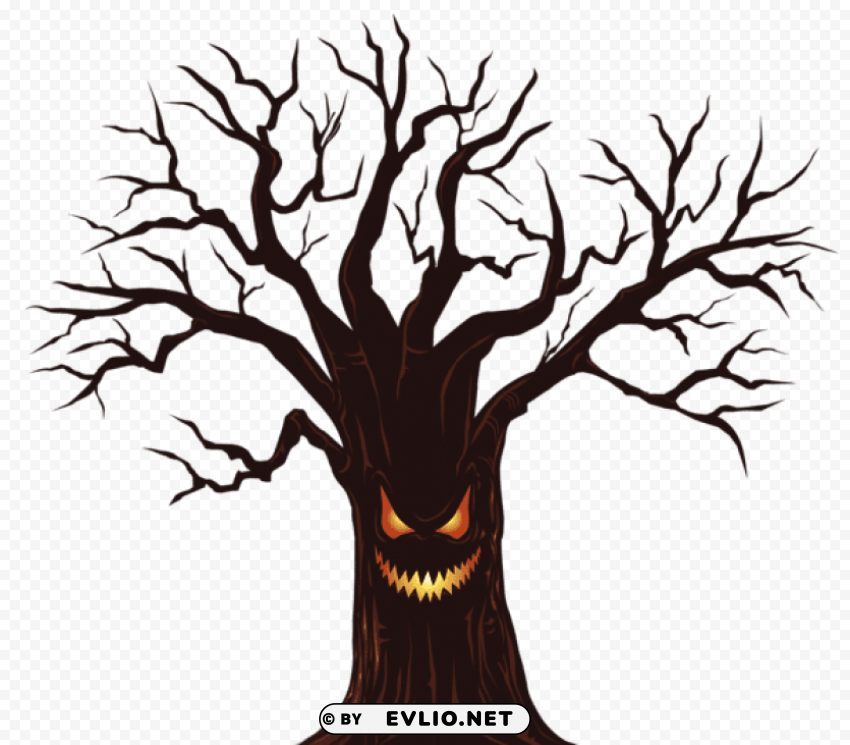 halloween spooky tree Isolated Graphic on Clear Background PNG