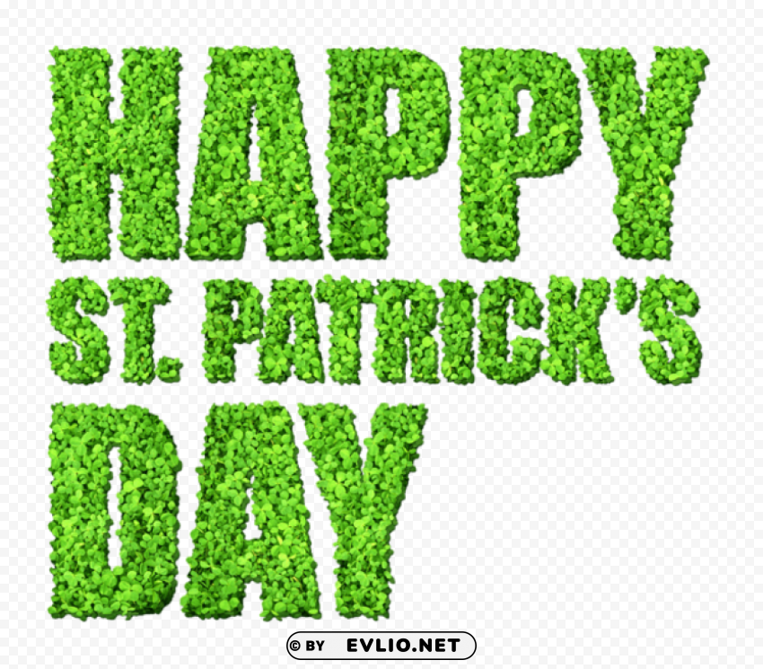happy st patricks day with clovers Transparent background PNG stock