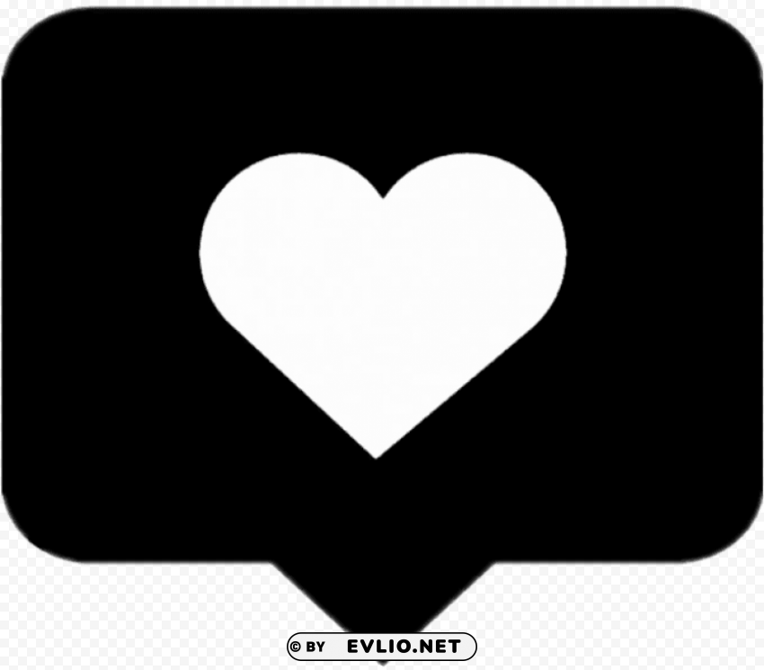 Instagram Heart Black Transparent Background PNG Isolated Art