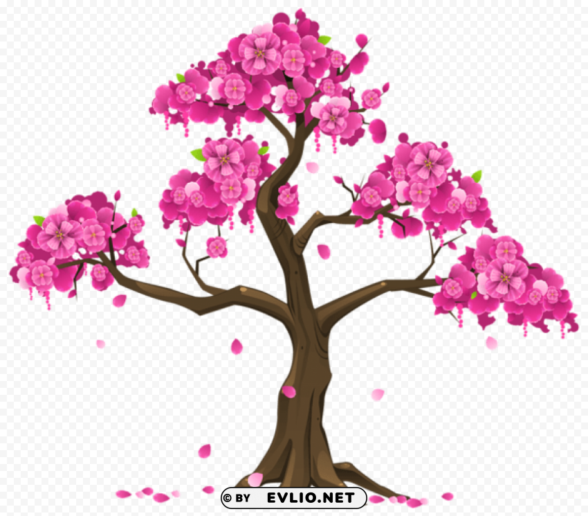 pink tree ClearCut Background Isolated PNG Art