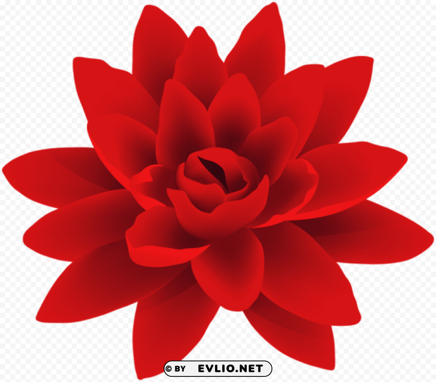 PNG image of red flower deco PNG Isolated Design Element with Clarity with a clear background - Image ID 1a50135c