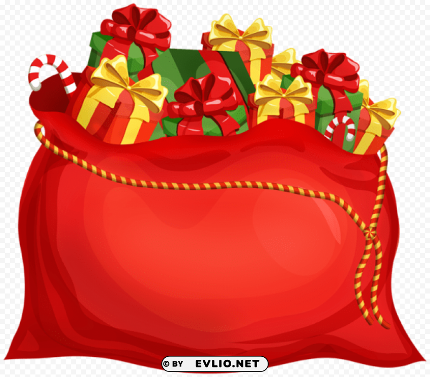 santa bag PNG with clear transparency