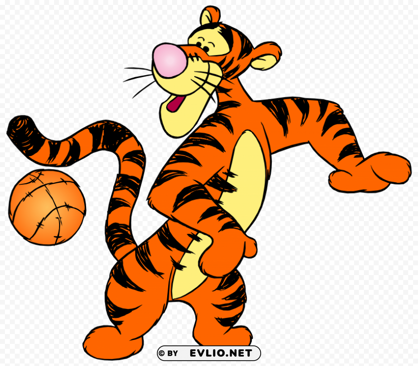 winnie the pooh tigger with ball HighQuality Transparent PNG Isolated Object clipart png photo - b525b5ef