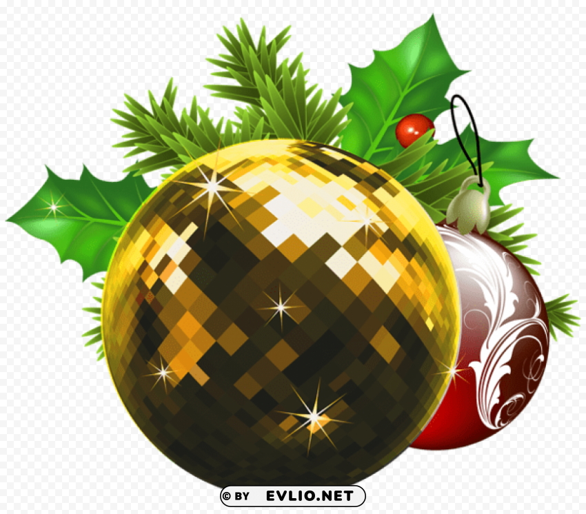 christmas balls PNG graphics with alpha channel pack