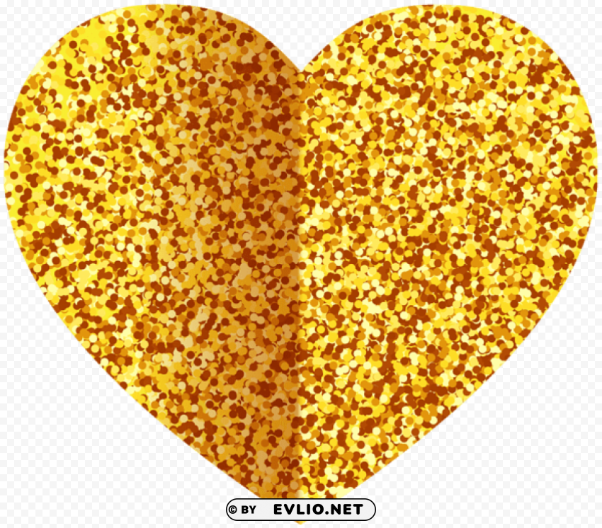 gold deco heart Isolated Design Element in Clear Transparent PNG