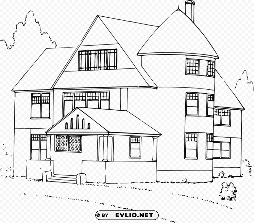 Housetransparent Black And White PNG Without Background