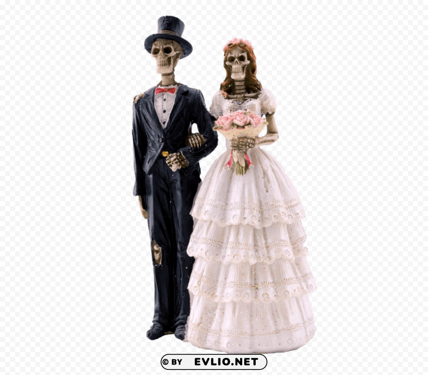 skeleton bride and groom Isolated Item on Transparent PNG Format