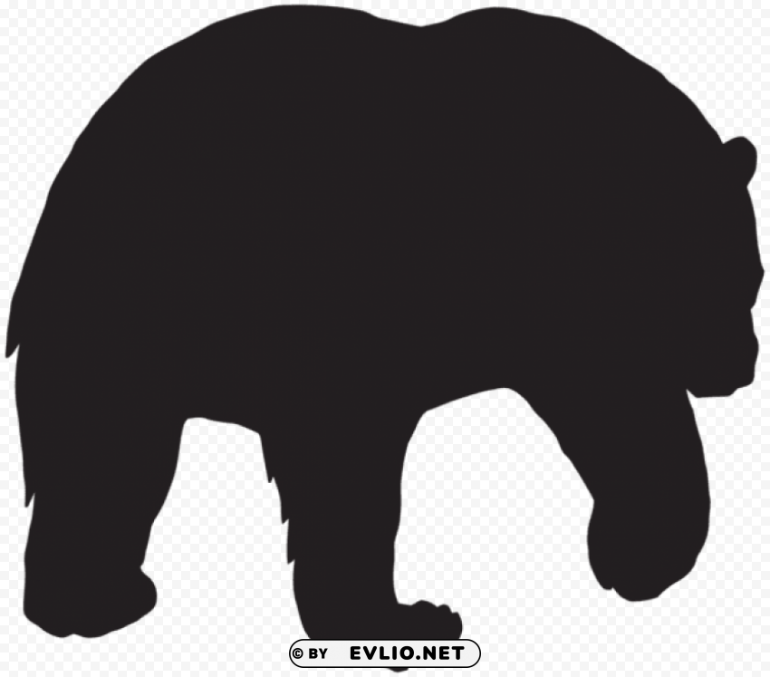 Bear Silhouette PNG With Transparent Bg