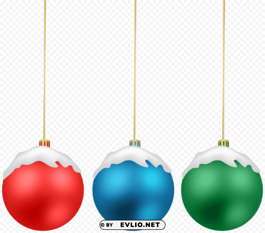 christmas balls with snow HighResolution PNG Isolated on Transparent Background
