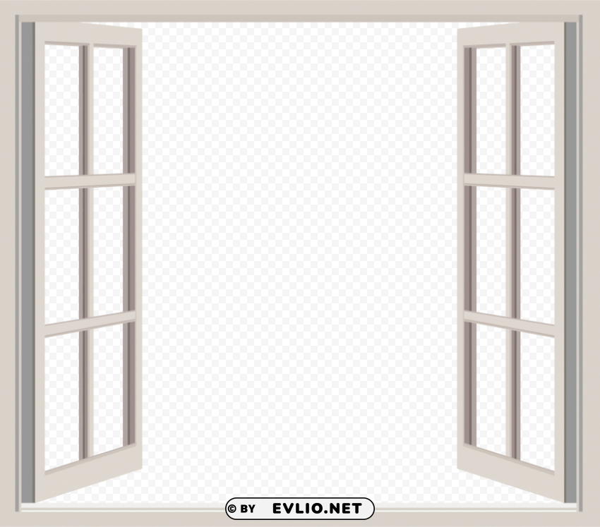 classic open window Clear Background Isolated PNG Icon