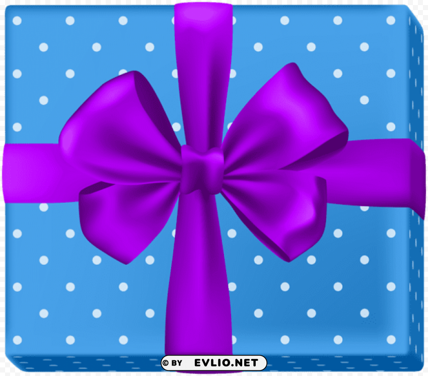 dotted gift blue PNG files with clear backdrop assortment
