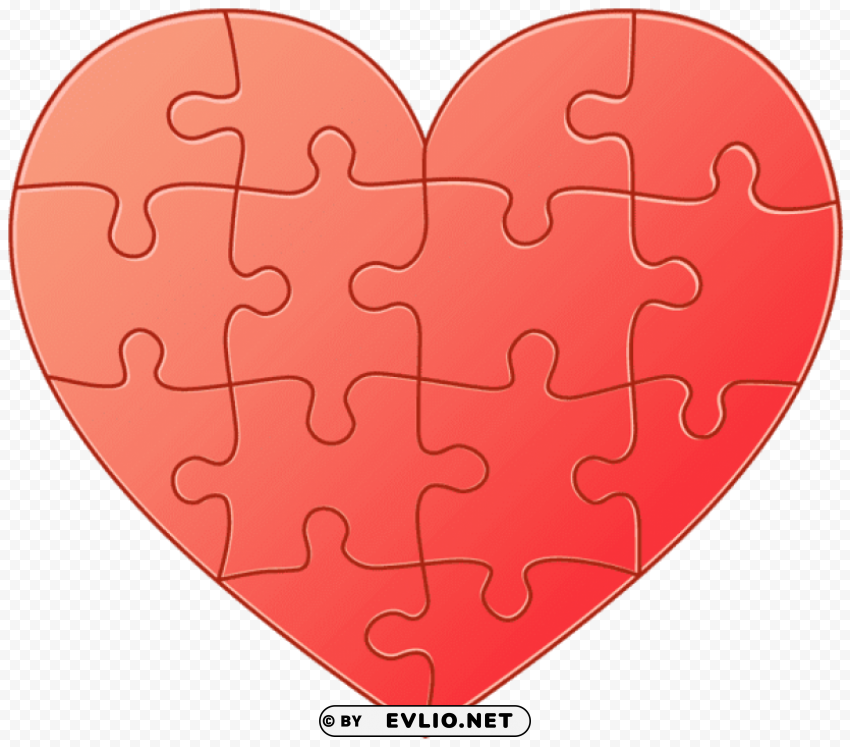 puzzle heart Isolated Graphic on Clear PNG