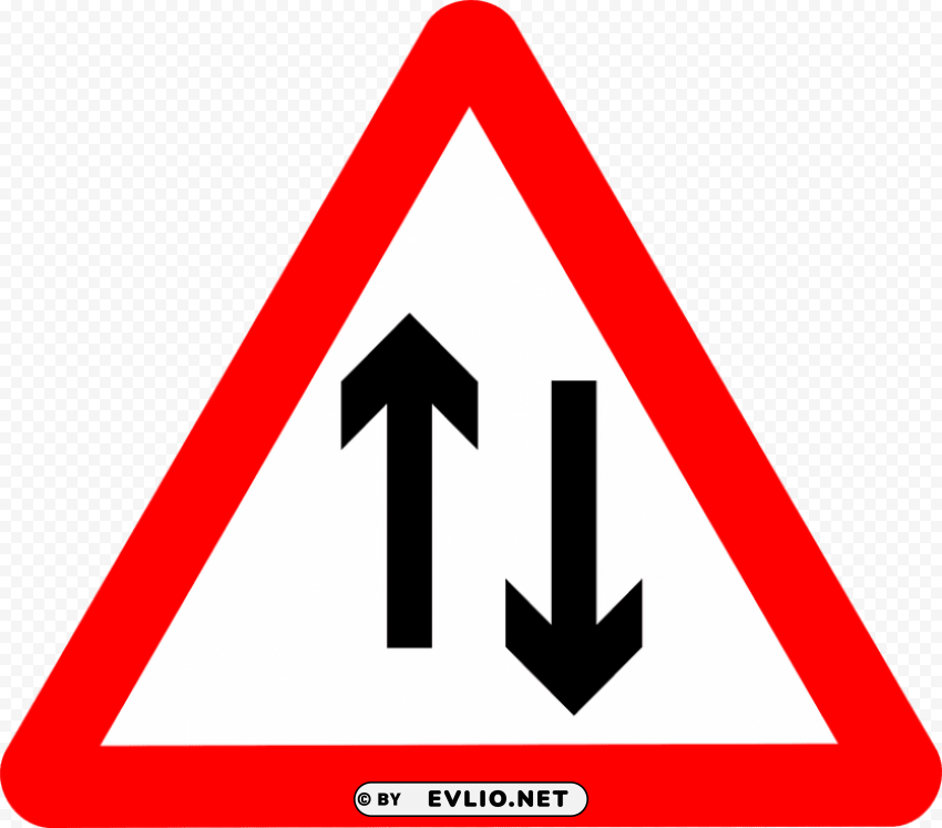 Transparent PNG image Of two way road warning road sign PNG for presentations - Image ID 14f74a2f