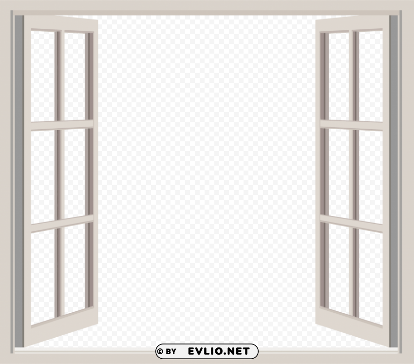 white opened window PNG without background
