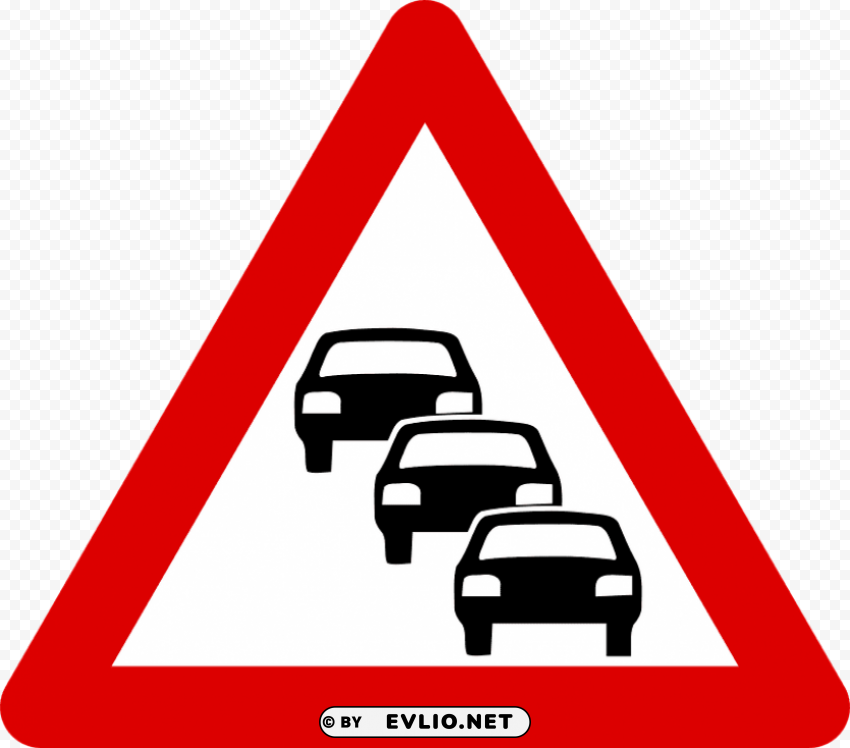 Transparent PNG image Of traffic queue warning road sign PNG for personal use - Image ID e06f1d20