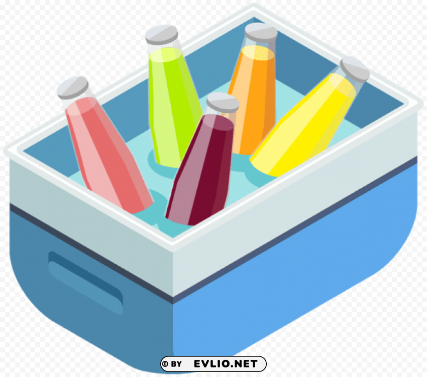 blue cooler with drinks PNG images alpha transparency