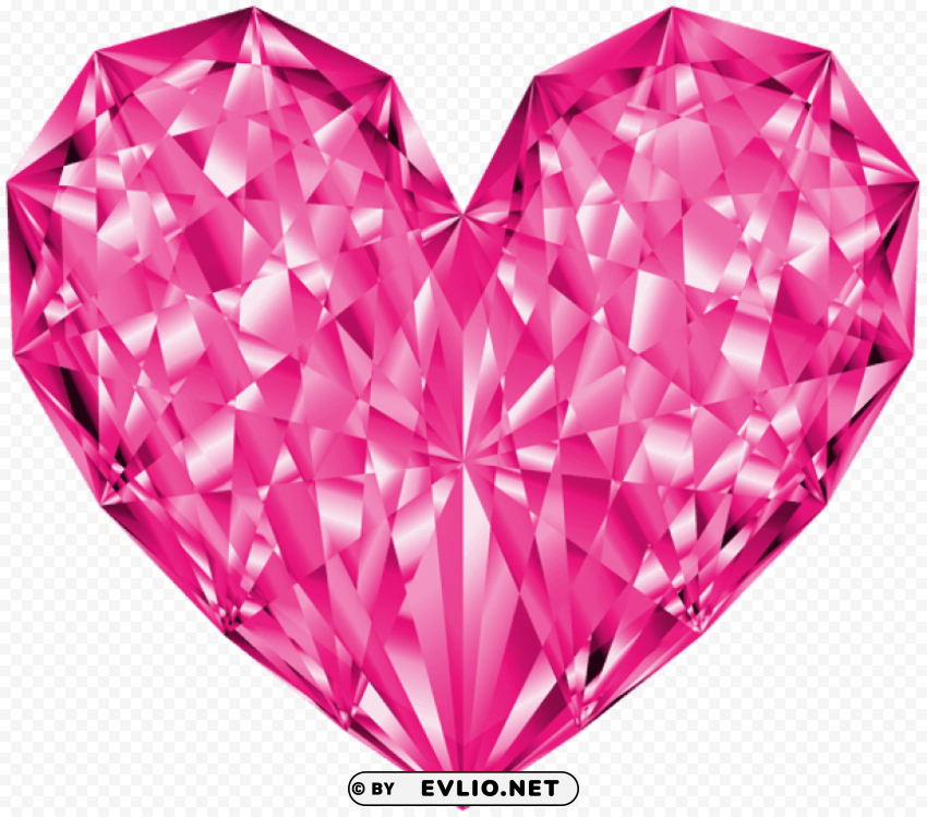 brilliant heart pink PNG Graphic Isolated on Transparent Background