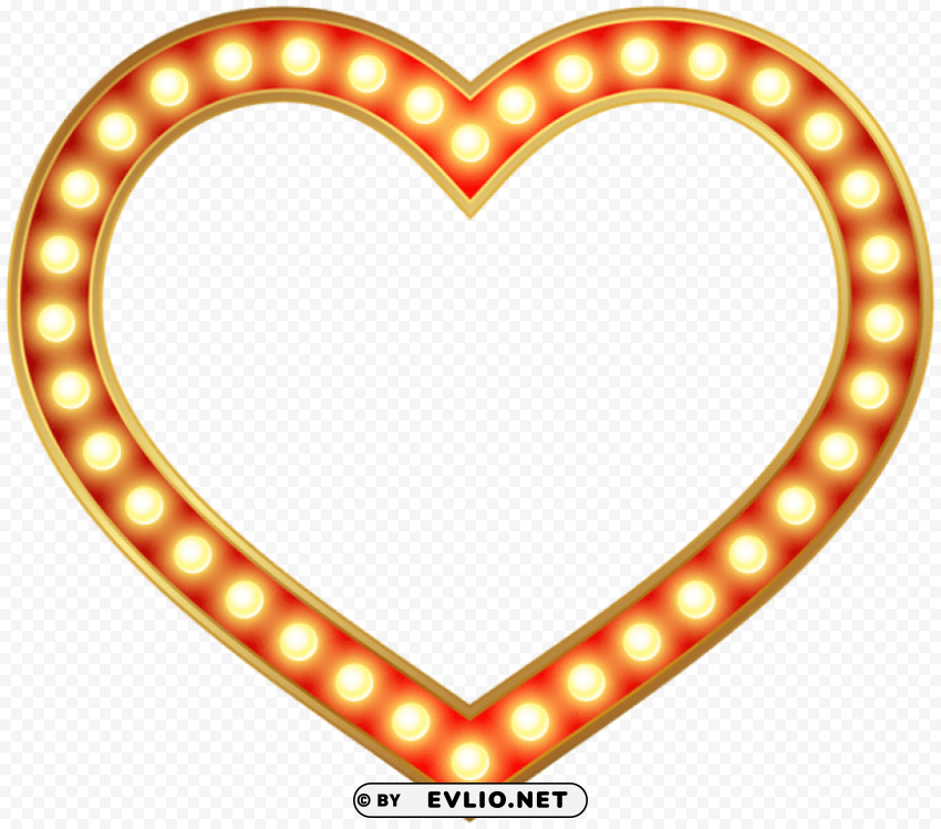 glowing heart border frame Transparent PNG Isolated Object clipart png photo - b641cd15