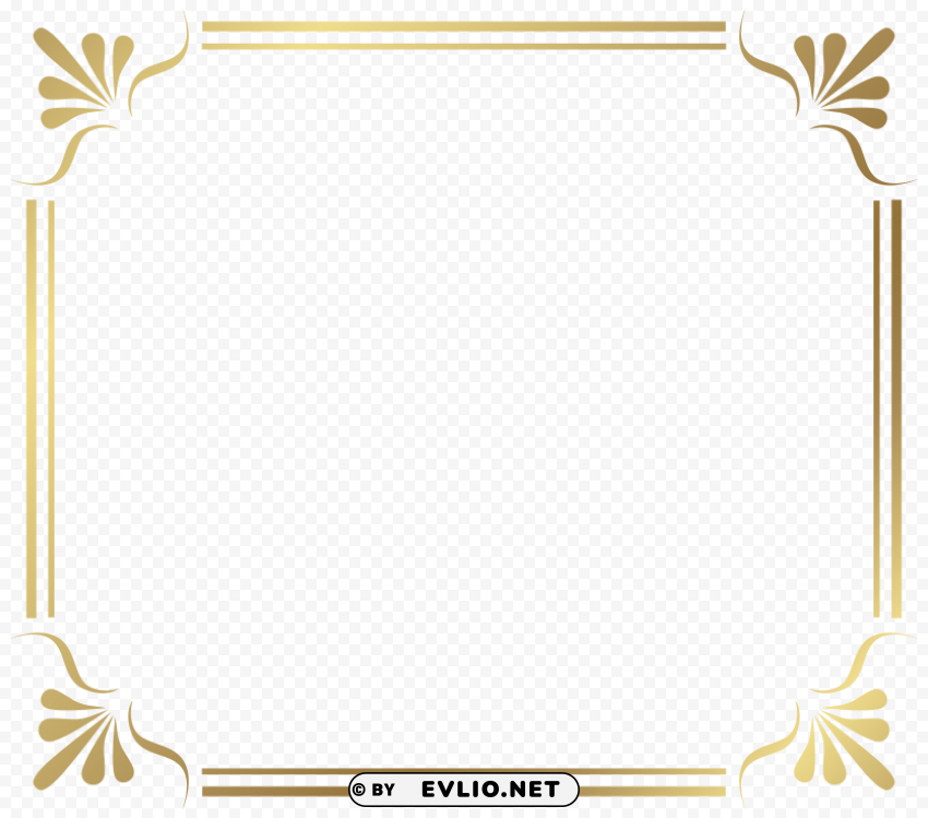 gold border frame PNG graphics with alpha channel pack