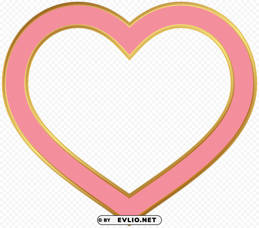 heart border pink Transparent PNG Isolated Object with Detail