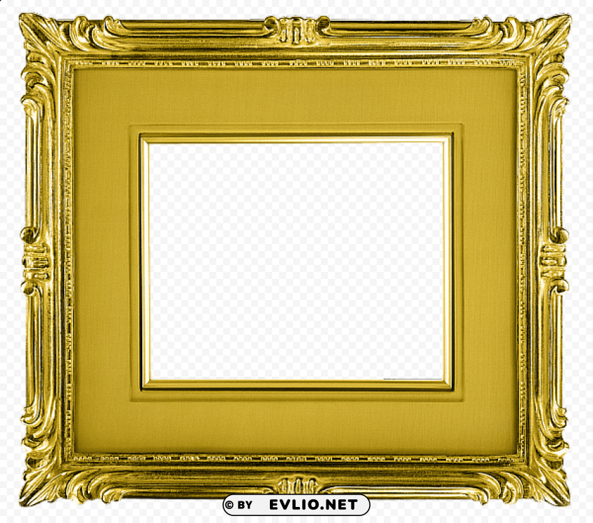 classical horizontal gold picture frame Isolated Item on HighResolution Transparent PNG