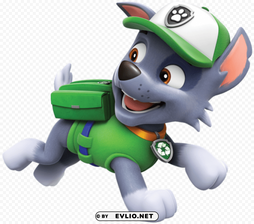 paw patrol rocky cartoon PNG Isolated Object on Clear Background