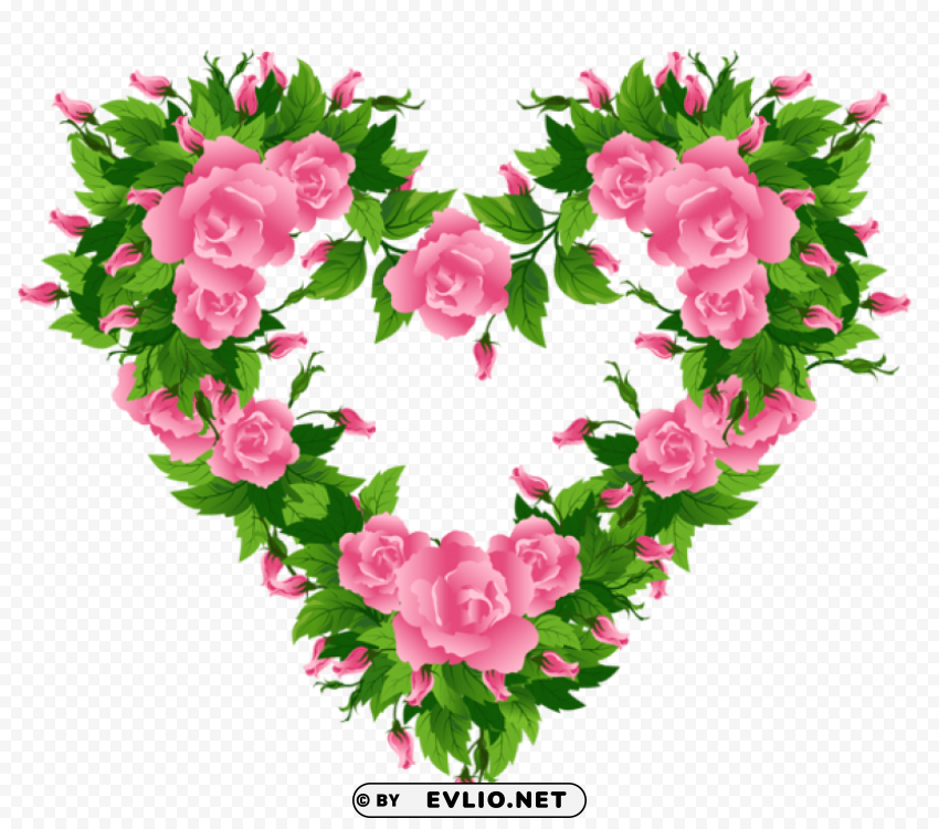 pink roses heart decorpicture Free PNG images with alpha transparency