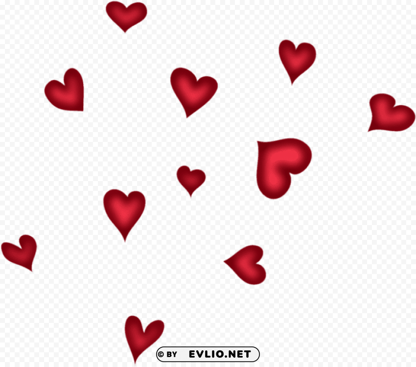 red hearts Transparent background PNG stockpile assortment