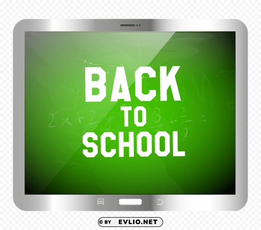 silver tablet back to school PNG with no background free download