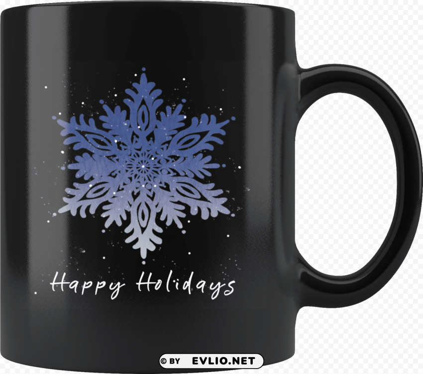 blue snowflake christmas holiday coffee mug in black - coming soon baby 2019 ClearCut Background PNG Isolated Element