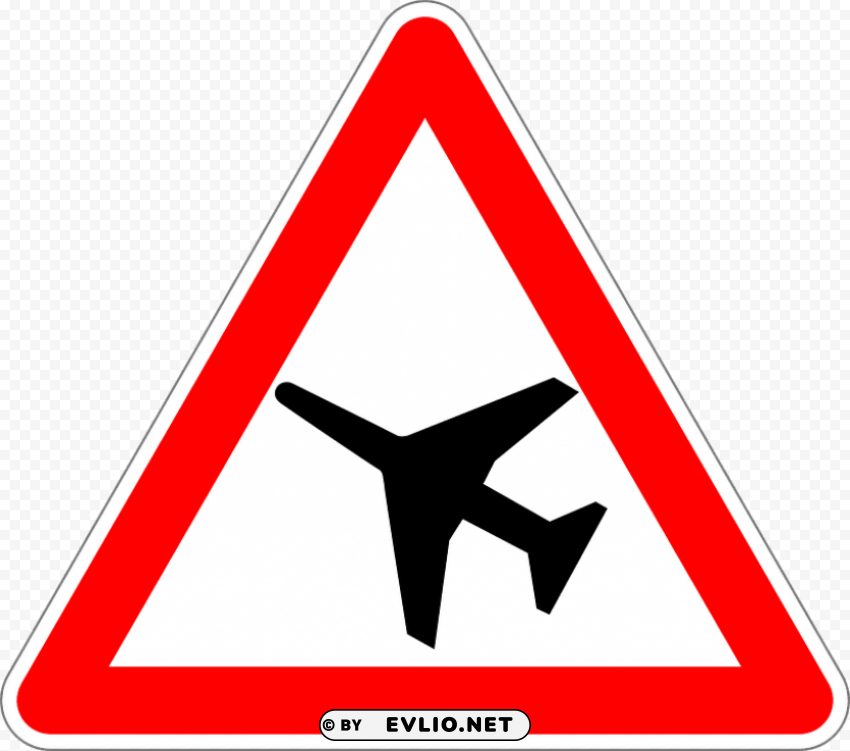 low flying aircraft warning road sign Free PNG images with transparent layers compilation