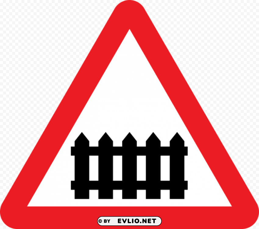 train crossing traffic sign PNG for Photoshop