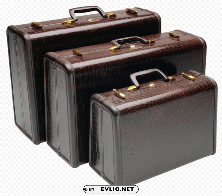 leather suitcasespicture PNG with Isolated Transparency