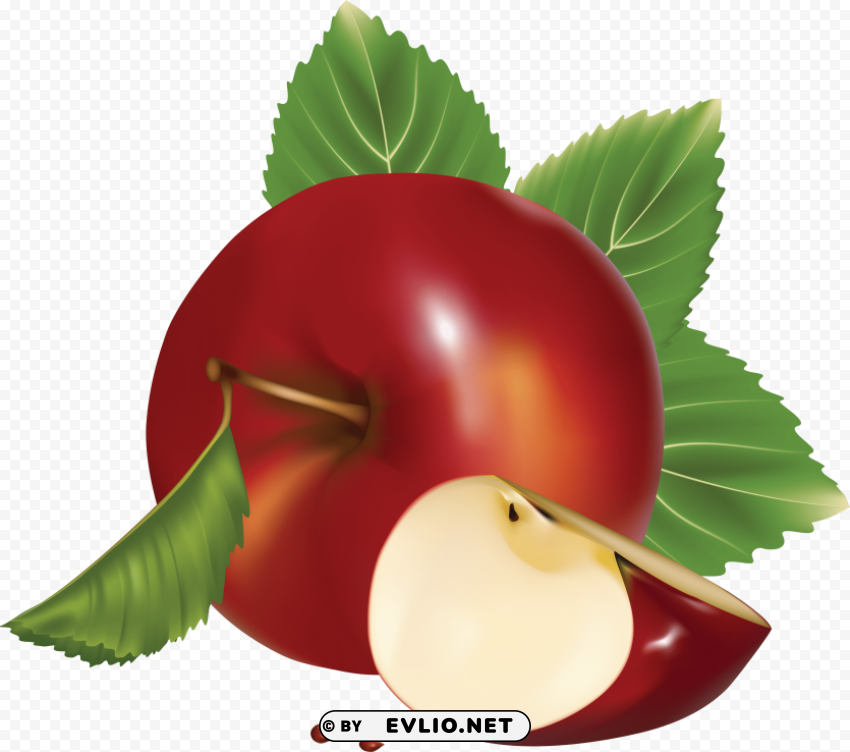 Red Apple PNG With Transparent Overlay