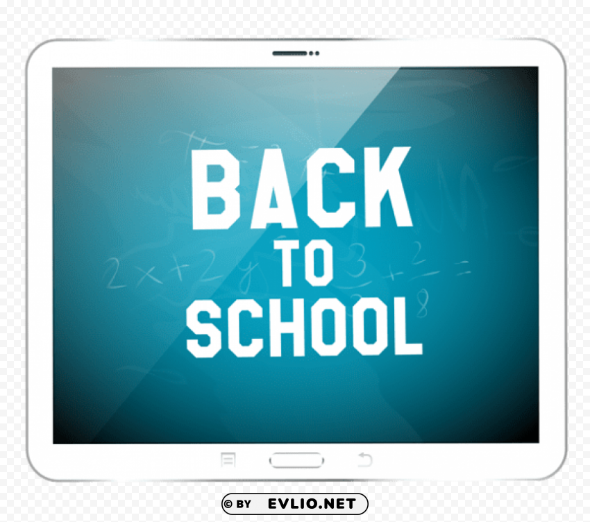 white tablet back to school PNG with isolated background
