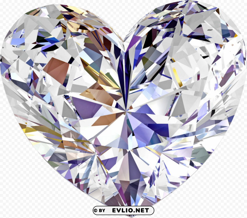 brilliant diamond love shaped PNG images for merchandise