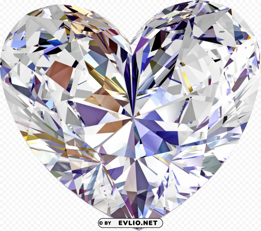 Brilliant Diamond Love Shaped PNG Images For Merchandise