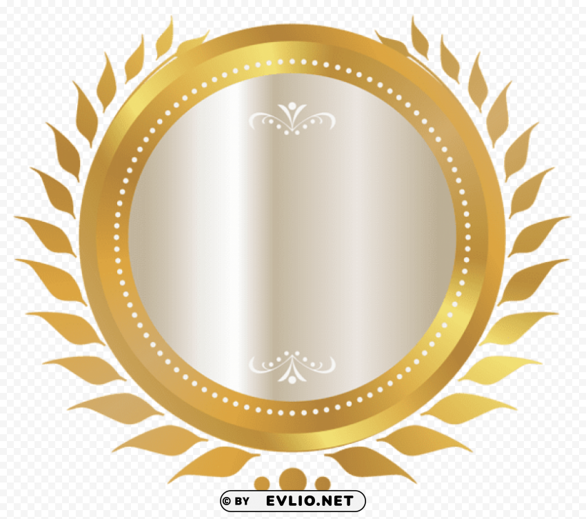 gold and white seal Isolated Graphic with Clear Background PNG