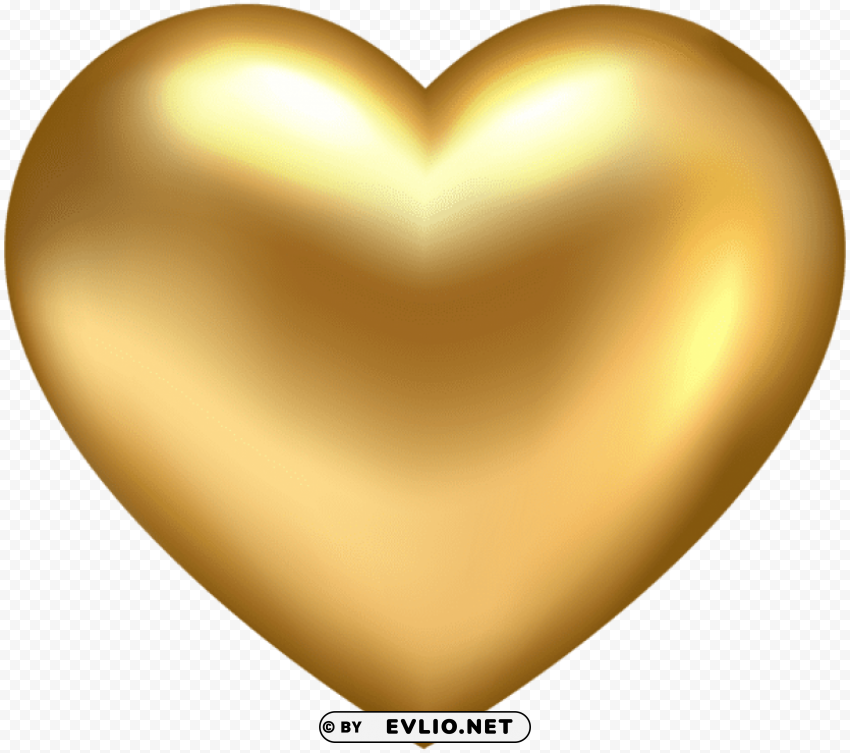 golden heart Isolated Design Element in HighQuality PNG