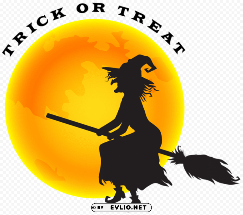 halloween witch and moon Transparent PNG pictures for editing