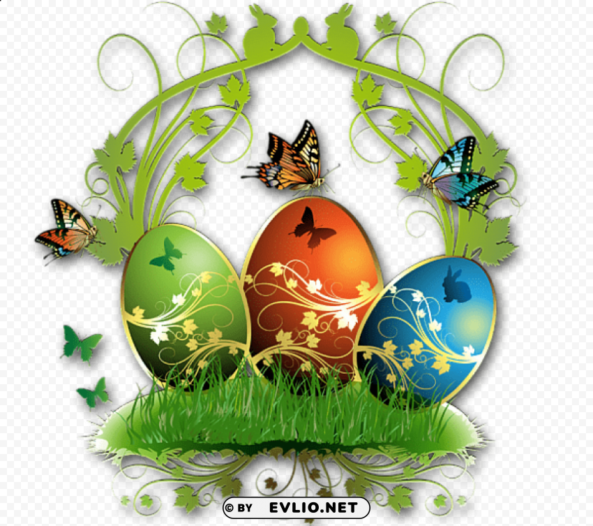 nice easter eggs decoration PNG Image Isolated with Transparent Clarity