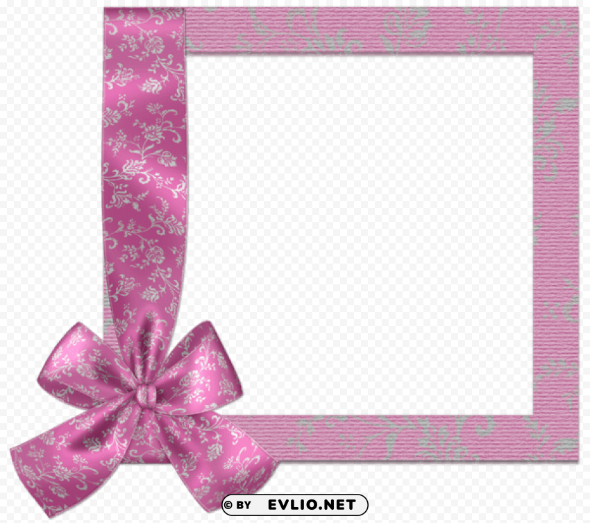 cute baby pink frame with bow PNG download free