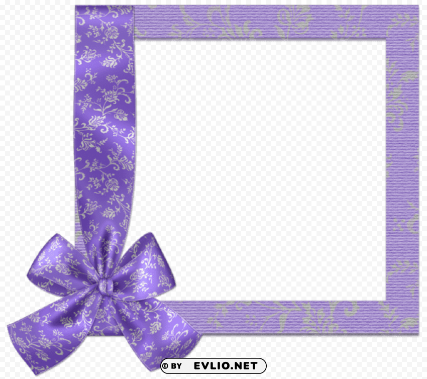 cute purple frame with bow PNG design