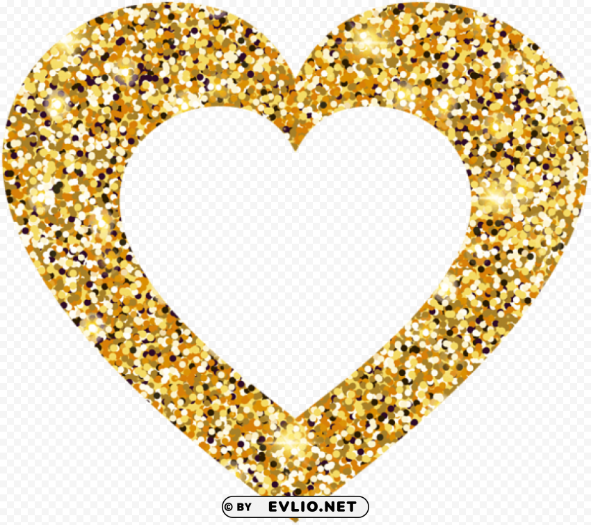 golden heart Isolated Design Element on Transparent PNG