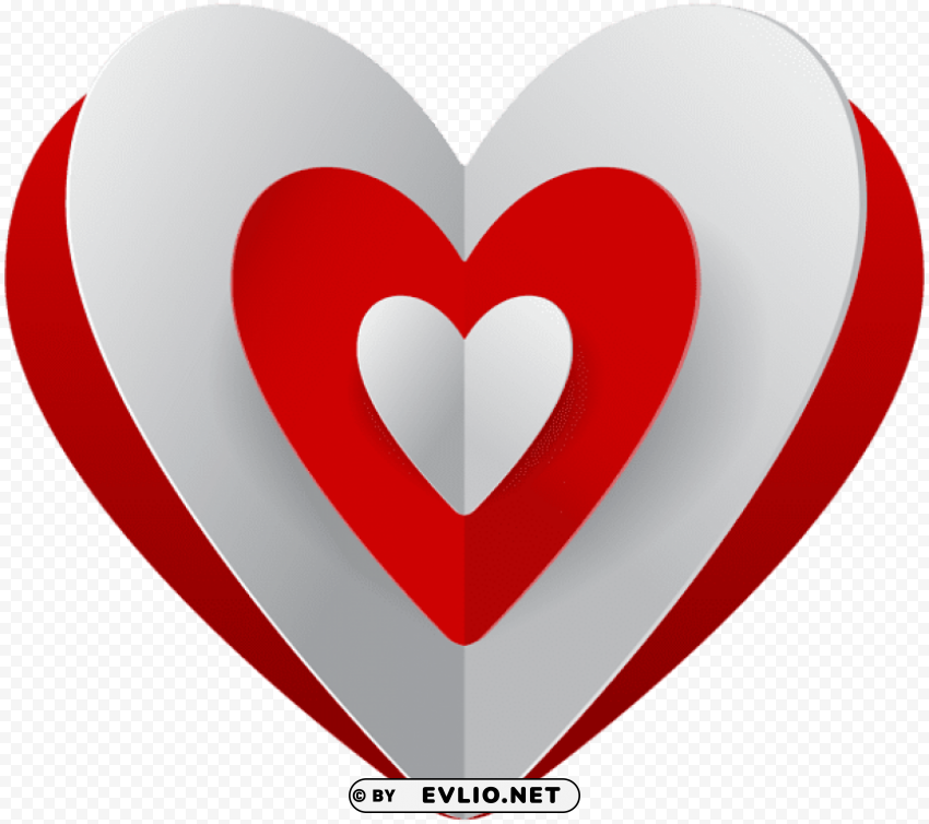 red white heart Isolated Graphic in Transparent PNG Format