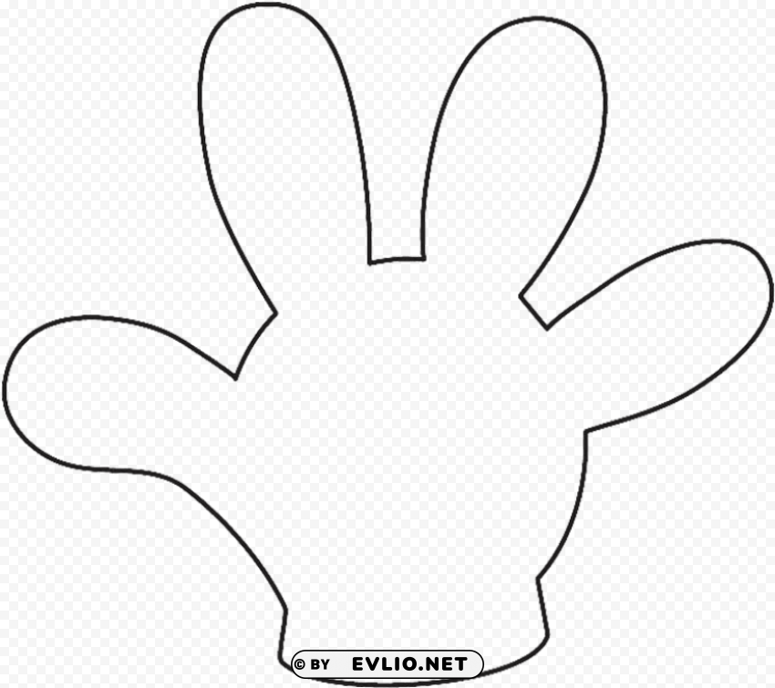 Mickey Mouse Hand Trace PNG For Digital Design