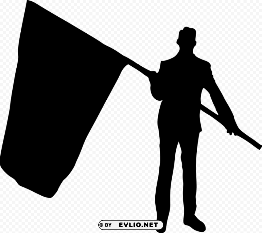 person with flag silhouette High-quality transparent PNG images